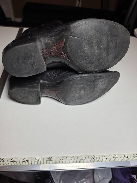 Ariat Mens Heritage Western R Toe Black Deertan Leather Cowboy Boots Sz 10.5 D main image 7